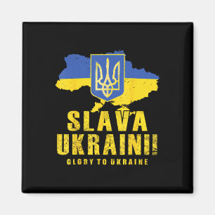 Ukraine Slava Ukraini Tryzub Glory To Ukraine Flag Magnet