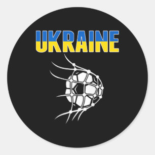 Ukraine Soccer Fans Jersey - Ukrainian Flag Footll Classic Round Sticker