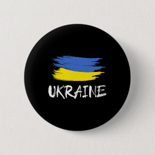 Ukraine Souvenir Gift Ukrainian Country Flag Brush 6 Cm Round Badge