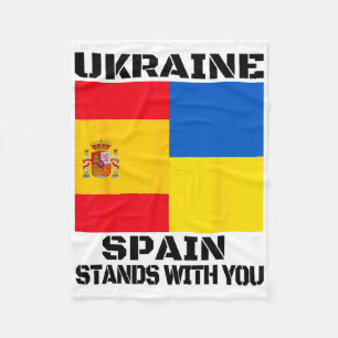 Ukraine Spain Stands With You Spanish Support 1 Fleece Blanket