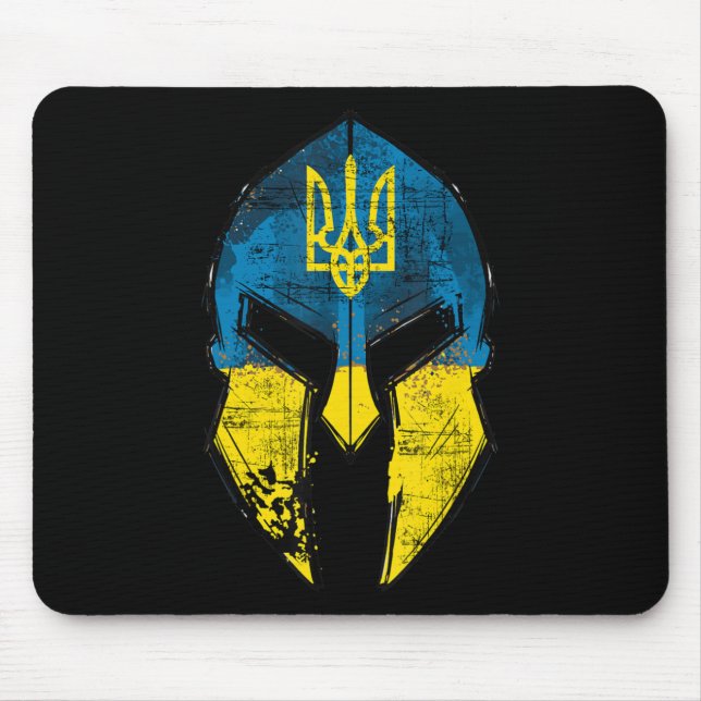 Ukraine  Sparta Helmet Ukraine Crest Flag Men Wome Mouse Pad (Front)