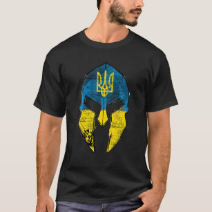 Ukraine Sparta Helmet Ukraine Crest Flag Men Women T-Shirt