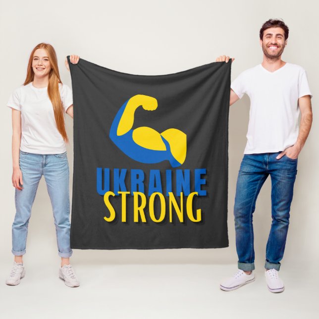Ukraine Strong Muscle Flex  Fleece Blanket (In Situ)