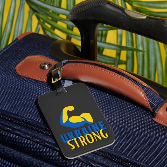 Ukraine Strong Muscle Flex   Luggage Tag (Front Insitu 1)