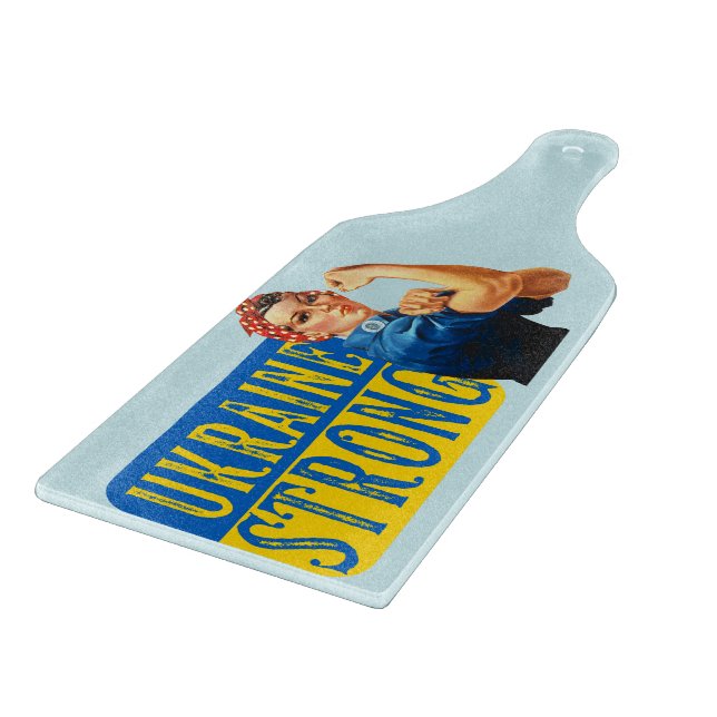 Ukraine Strong Rosie the Riveter Cutting Board (Corner)