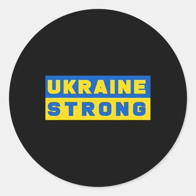 Ukraine Strong Support Ukraine  Classic Round Sticker (Front)