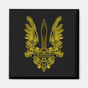 Ukraine Stylized Yellow Coat Of Arms - Ukrainian P Magnet