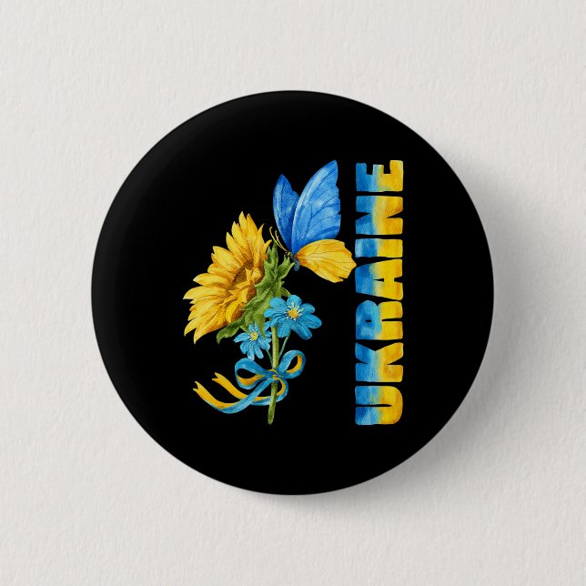 Ukraine Sunflower 8 6 Cm Round Badge (Front)