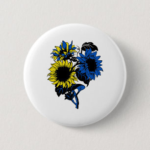 Ukraine Sunflower Blue Yellow Ukrainian Flag Suppo 6 Cm Round Badge