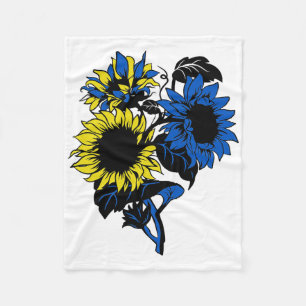Ukraine Sunflower Blue Yellow Ukrainian Flag Suppo Fleece Blanket