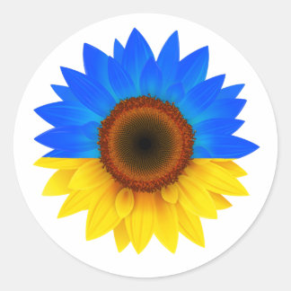 ukraine Sunflower Classic Round Sticker