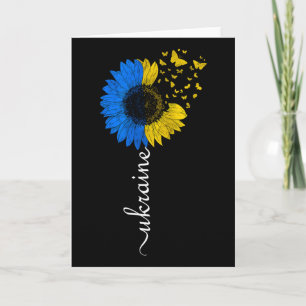 Ukraine Sunflower Flag Vintage Ukrainian Flag Ukra Card