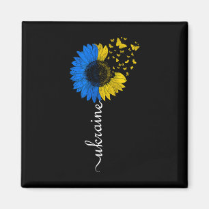 Ukraine Sunflower Flag Vintage Ukrainian Flag Ukra Magnet