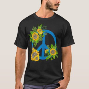 Ukraine Sunflower for Women Peace Sign Ukrainian T-Shirt