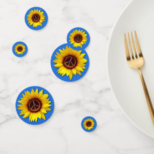 Ukraine Sunflower Peace Symbol Sign Anti-War Love Confetti