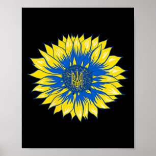 Ukraine Sunflower Pocket Style Retro Floral Ukrain Poster