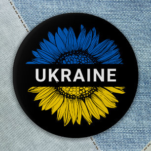 Ukraine Sunflower Solidarity Support Ukrainian 6 Cm Round Badge