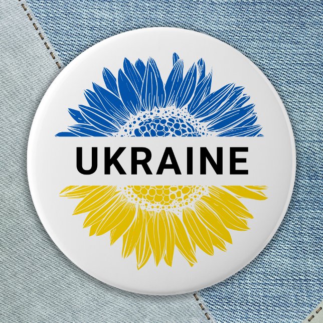 Ukraine Sunflower Support Solidarity Ukrainian  7.5 Cm Round Badge (Creator Uploaded)