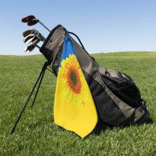 Ukraine Sunflower & Ukrainian Flag / Flower Golf Towel