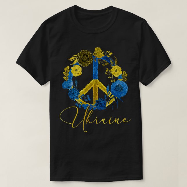 Ukraine  Sunflower Ukrainian Flag I Stand With Ukr T-Shirt (Design Front)