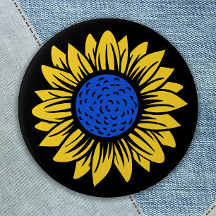 Ukraine Sunflower Ukrainian Solidarity 7.5 Cm Round Badge
