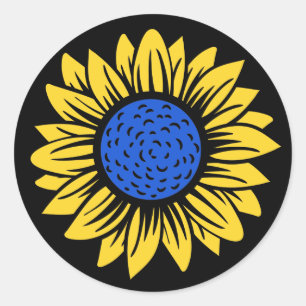 Ukraine Sunflower Ukrainian Solidarity Classic Round Sticker