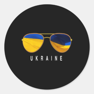 Ukraine Sungles Classic Round Sticker