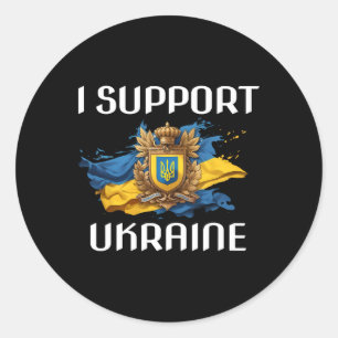 Ukraine Support Flag And Symbol Ukrainian People I Classic Round Sticker