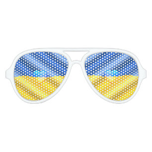 Ukraine - Support - Freedom Peace - Ukrainian Flag Aviator Sunglasses