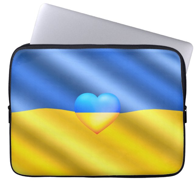 Ukraine - Support - Freedom Peace - Ukrainian Flag Laptop Sleeve (Front)