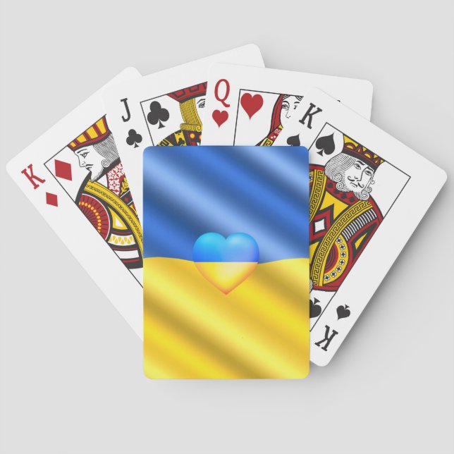 Ukraine - Support - Freedom Peace - Ukrainian Flag Playing Cards (Back)