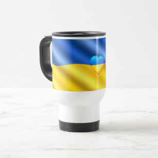 Ukraine - Support - Freedom Peace - Ukrainian Flag Travel Mug
