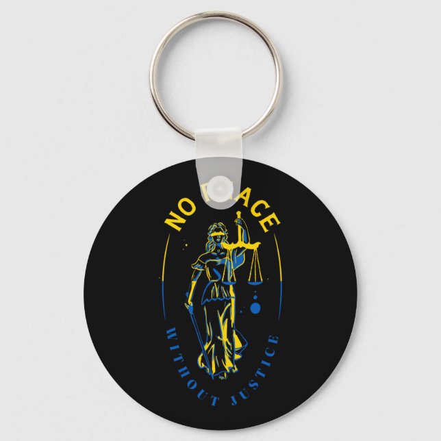 Ukraine Support - Lady Justice Key Ring (Front)