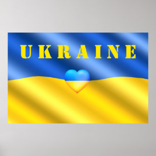 Ukraine - Support - Peace Freedom - Ukrainian Flag Poster