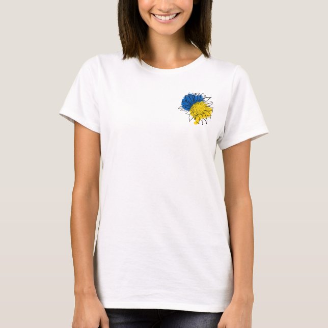Ukraine Support Sunflower T-Shirt (Front)