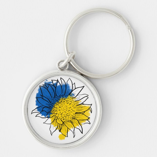 Ukraine Support Sunflower Tote Bag Key Ring (Front)