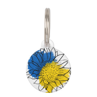 Ukraine Support Sunflower Tote Bag Keychain Pet Tag