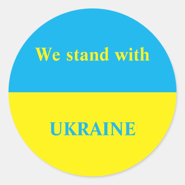 Ukraine support yellow blue flag classic round sticker (Front)