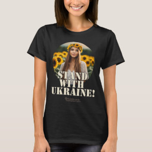 Ukraine Supporter Design Girl Field Sunflowers Ukr T-Shirt