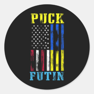 Ukraine Supports End War Promote Peace Ukrainian Classic Round Sticker