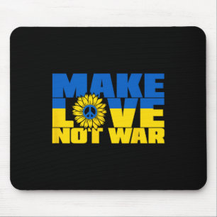 Ukraine Svg Make Love Not War Sunflower Mouse Pad