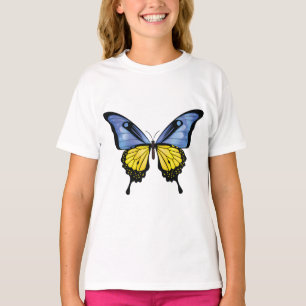 Ukraine Swallowtail Butterfly Flag Sticker T-Shirt