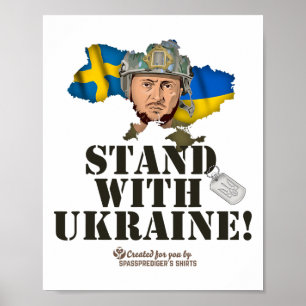 Ukraine Sweden Zelensky Stand With Ukraine Poster