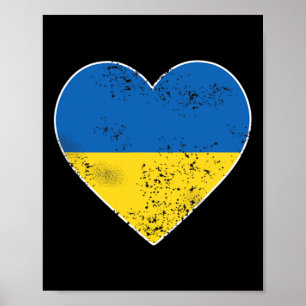 Ukraine T Shirt For Men Women Heart Ukraine Flag Poster