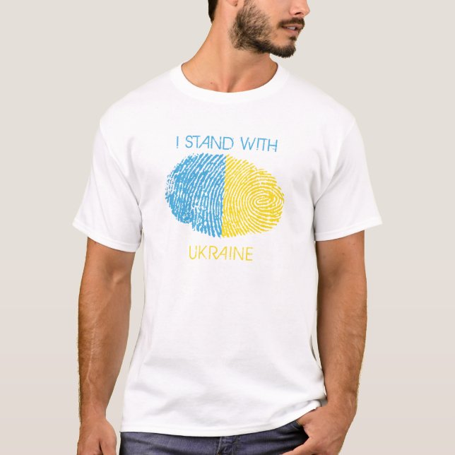 Ukraine T-Shirt Ukrainian Roots Nationality Herita (Front)