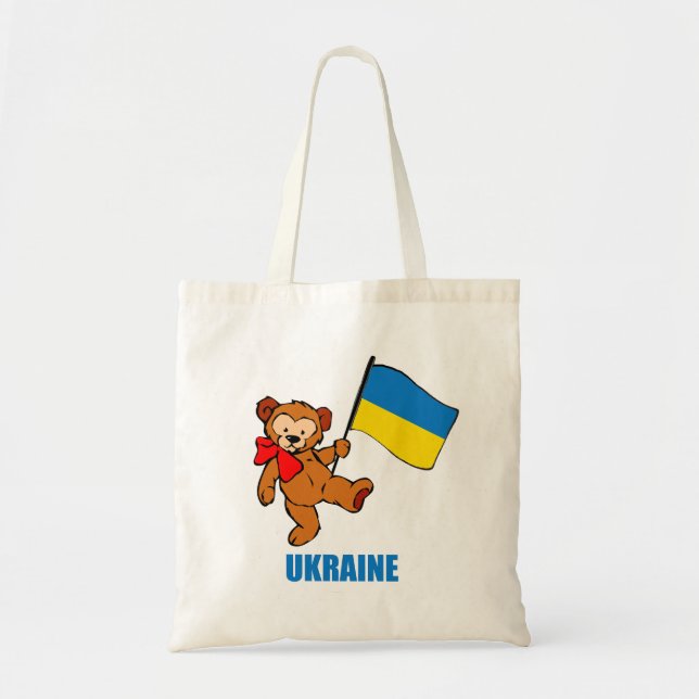 Ukraine Teddy Bear Tote Bag (Front)