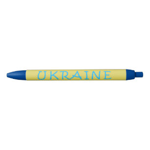Ukraine text black ink pen