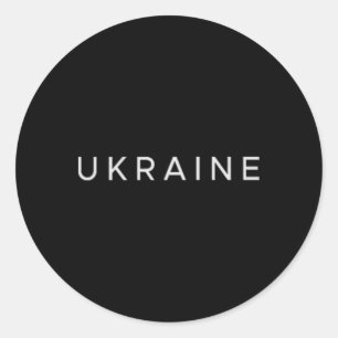 Ukraine Text Only Small And Subdued Style 1 Classic Round Sticker