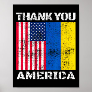 Ukraine Thank You America American Support 1 Poster