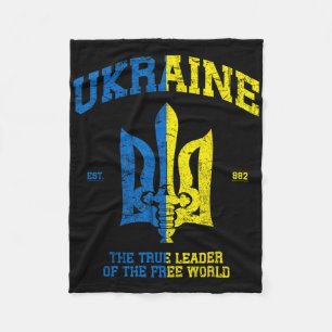 Ukraine The Leader Of The Free World Vintage Ukrai Fleece Blanket